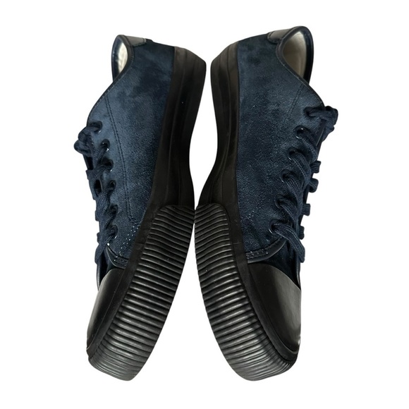 SANDRO BLUE LEATHER TRIMMED SUEDE SNEAKERS SIZE 43 - Picture 3 of 11